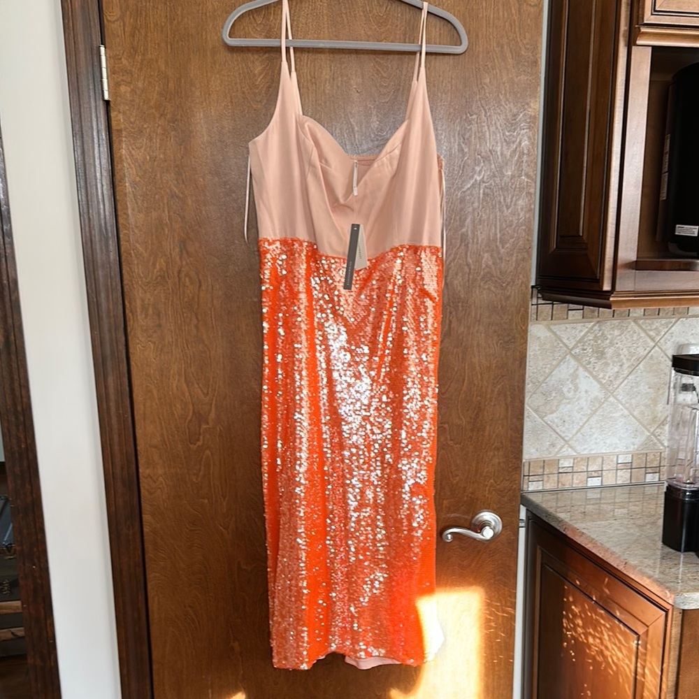 Glamorous Orange Sequin Dress